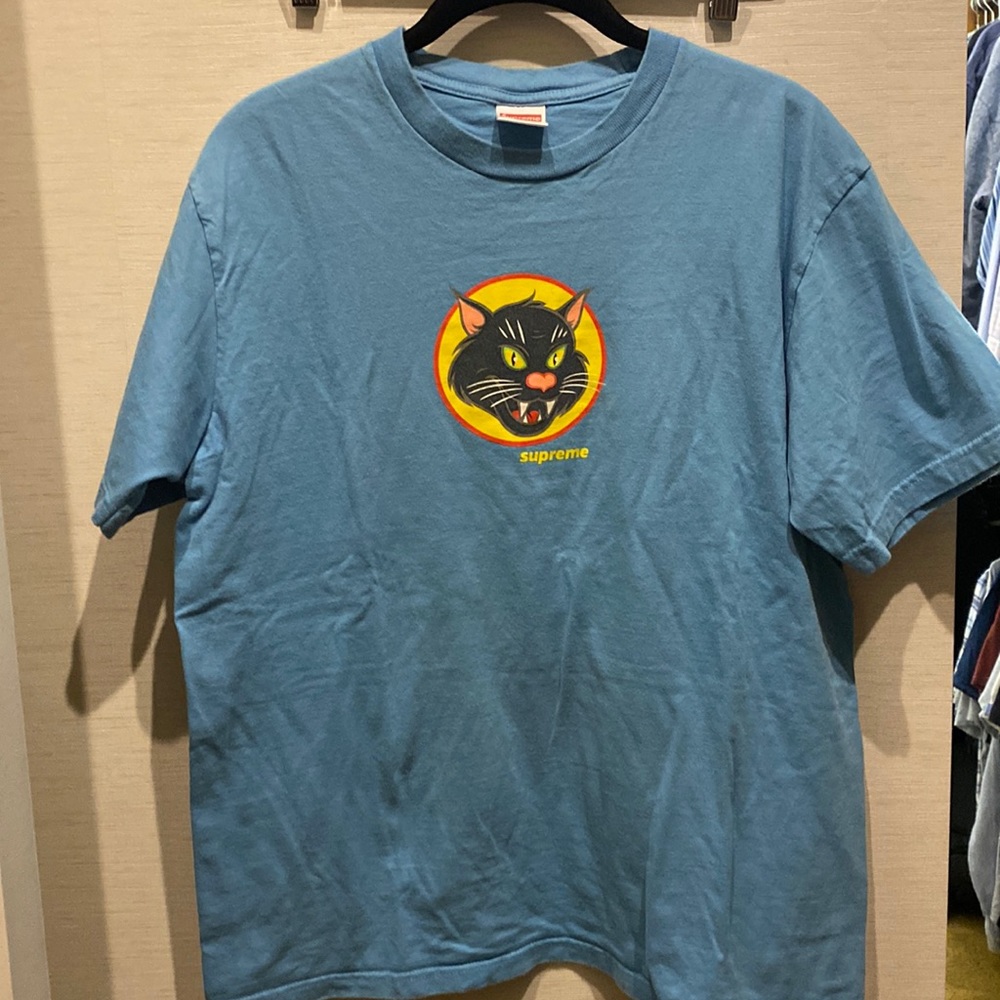 Supreme blue tee.  Mens medium